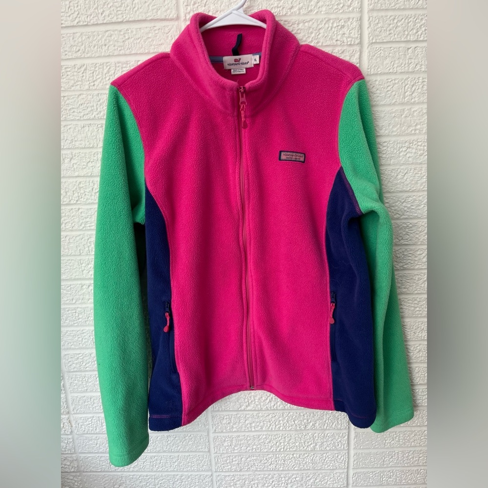 Vineyard Vines Fleece Zip-Up Color Blocked - XL